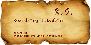 Kozmáry István névjegykártya